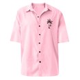 thumbnail image 4 of Qwertyu Mens Button Down Short Sleeve Shirt Cotton Linen Hawaii Shirts Casual Tropcial Vacation Beach Summer Tops Pink 3XL, 4 of 4
