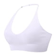 thumbnail image 5 of Sakmal Sports Bras for Women Wireless Halter Yoga Solid Compression White Womens Sports Bras M, 5 of 5
