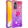 thumbnail image 3 of Clear Case for Xiaomi 12 Lite (Not Xiaomi 12) with Kickstand for Girls Women, Floating Liquid Holographic Sparkle Glitter Case Bling Gradient Quicksand Cover for Xiaomi 12 Lite JB Pink Mauve, 3 of 14