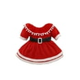 thumbnail image 1 of Qmyliery Girl's Dress, Ruffle Collar Short Sleeve Double-Layer Hem Dress Christmas, 1 of 9