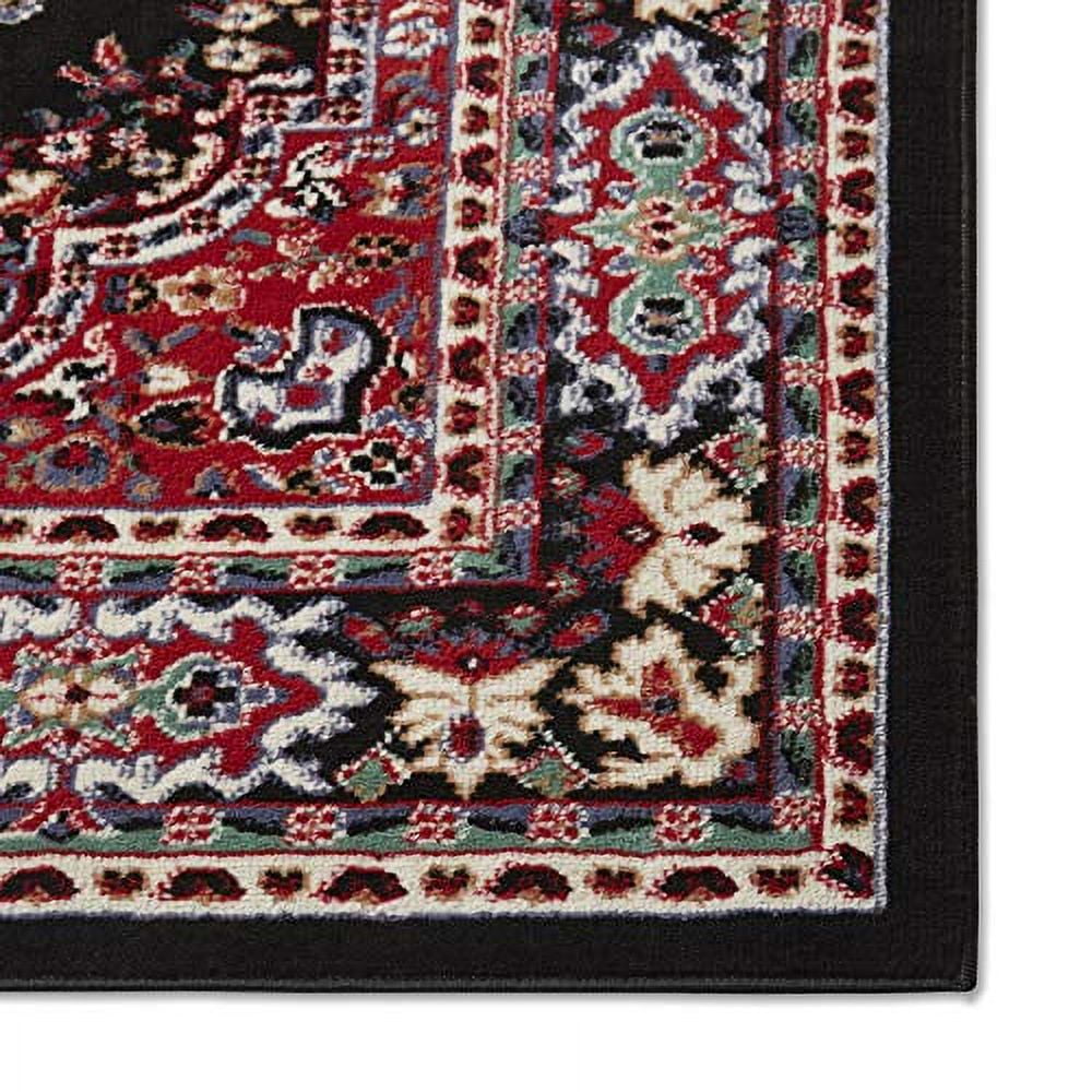 Home Dynamix Premium Sakarya Traditional Medallion Area Rug, Black/Red, 3'7"x5'2"