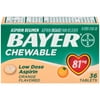 (4 pack) (4 Pack) Bayer Chewable Aspirin Regimen Low Dose Pain Reliever Tablets, 81mg, Orange, 36 Ct (4 pack)
