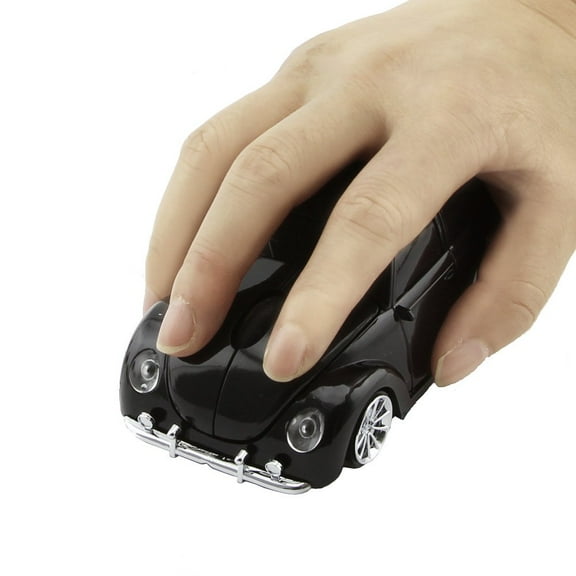 KUYHRF 2.4GHz Wireless Car Mouse Ergonomic 1600DPI Optical Computer Mice with USB Receiver-Black