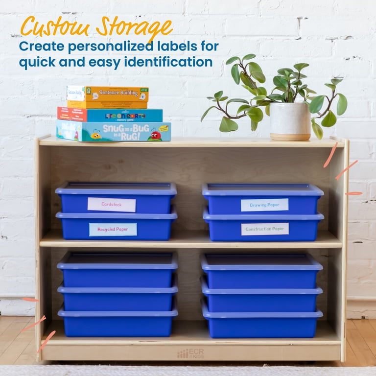 ECR4KIDS 10-Pack Letter Size Storage Trays With Lids - Assorted Colors, Organize Papers & Supplies