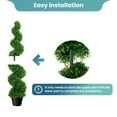 thumbnail image 2 of 35.4 Inch Artificial Boxwood Spiral Topiary Trees, Set of 2, Decorative Faux Twisted Plants, Fake Greenery with PE Leaves, All-Year Green in Cement-Filled Plastic Pot for Balcony, Garden, Bedroom, 2 of 8