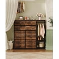 thumbnail image 2 of Kojooin 16 Drawers Dresser with Clothes Rack, Tall Fabric Storage Tower Organizer for Bedroom, 2 of 9