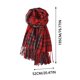 thumbnail image 3 of Bufanda cálida para mujer, tipo chal grande, ideal para el invierno. Bufanda gruesa de punto con estampado de cuadros azul, rojo y naranja. Manta cálida para el cuello con flecos. Suave y ligera. Uni, 3 of 4