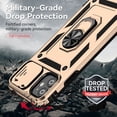thumbnail image 6 of iPhone 11 Case,Dteck Shockproof Rubber Rugged Case Hybrid Hard Ring Holder Kickstand Slide Camera Lens Protector Cover for Apple iPhone 11,Gold, 6 of 8