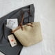 thumbnail image 4 of Bolso de mano para mujer Bolso de viaje femenino simple de paja de moda (beige), 4 of 9