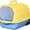 YELLOW, variant on Large Enclosed Cat Litter Box with Lid, Splash-Proof & Odor-Controlled Hooded Kitty Litter Pan with Scoop, Detachable Top Cover & Handle, for Cats Under 33 lbs