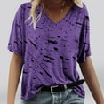 thumbnail image 2 of Spring Tops for Women 2025 Viikei Womens Short Sleeve Tops Plus Size Loose Fit Comfy Basic Tee Stylish V-Neck Modern Printing Graphic Tee for Womens Clothes for Spring Summer Women's Fashion T-shirt, 2 of 4
