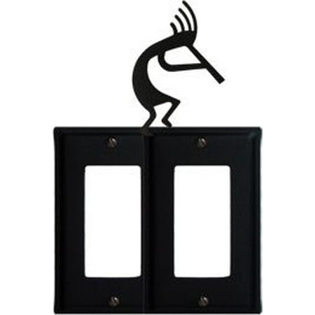 Kokopelli Plate - EGG-56 Kokopelli Double GFI Electric Switch Wall Plate with Silhouette