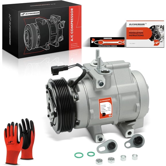 A-Premium AC Compressor with Clutch Compatible with Ford Expedition F-150 2007-2014 F-250 F-350 F-450 F-550 Super Duty F53 Lincoln Navigator Mark LT 2007-2008