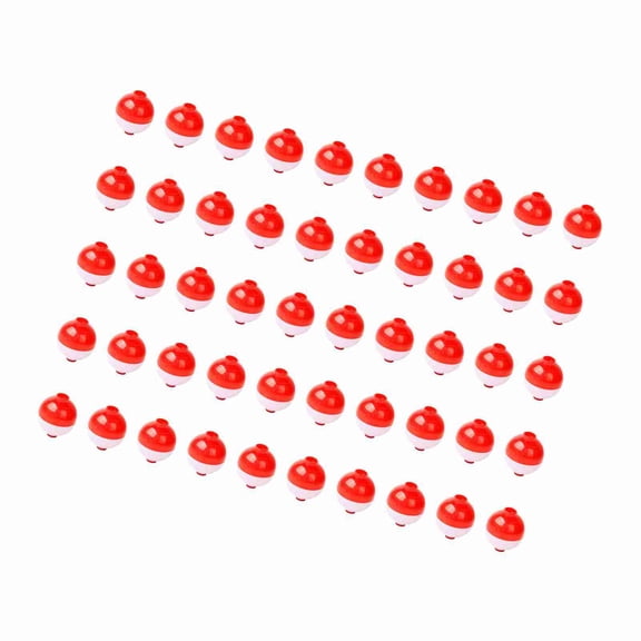 Fishing 50pcs Fishing Bobbers 1 Inch Snap On Float Red And White Bobbers Push Button Round Buoy Floats Fishing Tackle