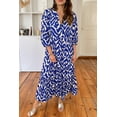 thumbnail image 1 of FOLUNSI Blue Elegance Maxi Dress: Geometric Print Charm, 1 of 8