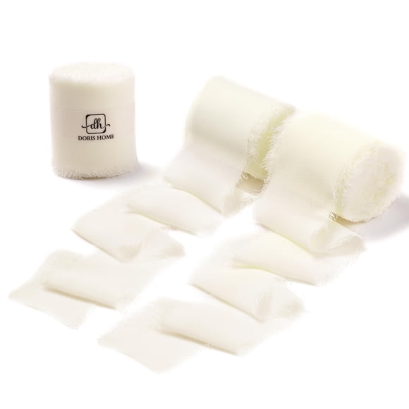 Juego de cintas decorativas DORIS HOME, color blanco crema, 5 cm x 19 m