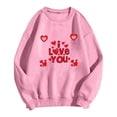 thumbnail image 3 of Gibobby Sudaderas para mujer Camiseta estampada de talla grande con estampado del día de San Valentín para mujer Top informal de manga larga (Rosa, S), 3 of 4