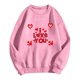 thumbnail image 3 of Gibobby Sudaderas para mujer Camiseta estampada de talla grande con estampado del día de San Valentín para mujer Top informal de manga larga (Rosa, L), 3 of 4