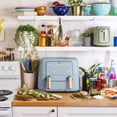 thumbnail image 2 of Beautiful 9 Qt TriZone Dual Basket Air Fryer, EverGood™ Ceramic Nonstick Coating, Cornflower Blue by Drew Barrymore, 2 of 12