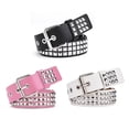 thumbnail image 6 of Studded Belt, Metal Punk Rock Rivet Belt, Gothic Belt with Bright Pyramid Studded for Women Men, 6 of 9