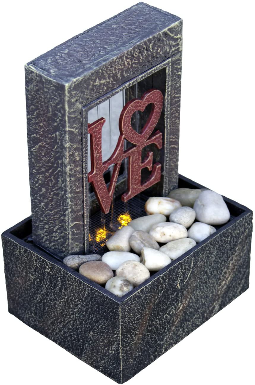 Small Raining Love Fountain with LED Lights 