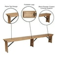 thumbnail image 6 of Emma + Oliver 8' x 12" Antique Rustic Solid Pine Folding Farm Bench with 3 Legs, 6 of 13