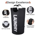 thumbnail image 5 of Tripumer 2 Pack Laundry Hamper, 90L Collapsible Large Dirty Clothes Basket with Handles for Bedroom Dorm, Black, 5 of 6