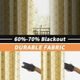 thumbnail image 6 of Driftaway Raymond Geometric Triangle Trellis Pattern Lined Thermal Insulated Blackout/Room Darkening Grommet Energy Saving Window Curtains, 2 Layer, Set Of Two Panels, Each 52"X84" (Gray And Yellow), 6 of 7