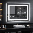 thumbnail image 1 of LED Mirror for Bathroom x Backlit + Front Lighted Bathroom Mirror with Lights HighDensity Double Light Strips Colors ShatterProof Fog and Brightness Memory, 1 of 8