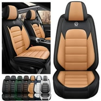 AFUNTIO Seat Covers for Dodge 99% Models,2PCS Leather Car Seat Cushions,Waterproof Seat Cover for Cars,Nonslip Interior Accessories(Black and Orange)