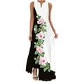thumbnail image 2 of YuXingFu Cotton Maxi Dress Maxi V-Neck Plus Size Womens Dress Sleeveless Vacation Dresses for Women Beach Long Casual Summer Green S, 2 of 8