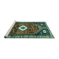 thumbnail image 2 of Ahgly Company Machine Washable Indoor Square Persian Turquoise Blue Traditional Area Rugs, 6' Square, 2 of 4