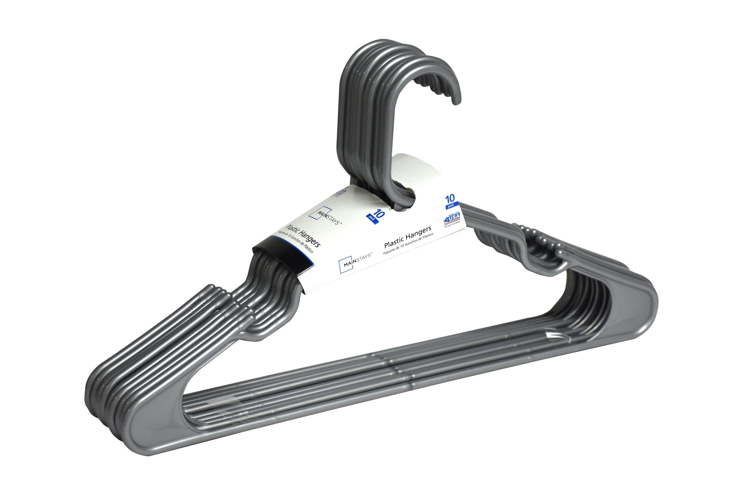 Mainstays Shirt Hanger, Silver, 10 ct