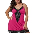 thumbnail image 4 of QSAWXQZ Women's Plus Lace Lingerie V Neck Sleeveless Mini Slip Dress Tassel Chemise for Lounge 3XL, 4 of 9