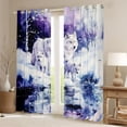 thumbnail image 2 of Erosebridal Watercolor White Wolf Family Print Black Out Curtains, Snowy Winter Curtains Pack of 2 (42x63 Each) for Men and Women, 2 of 6