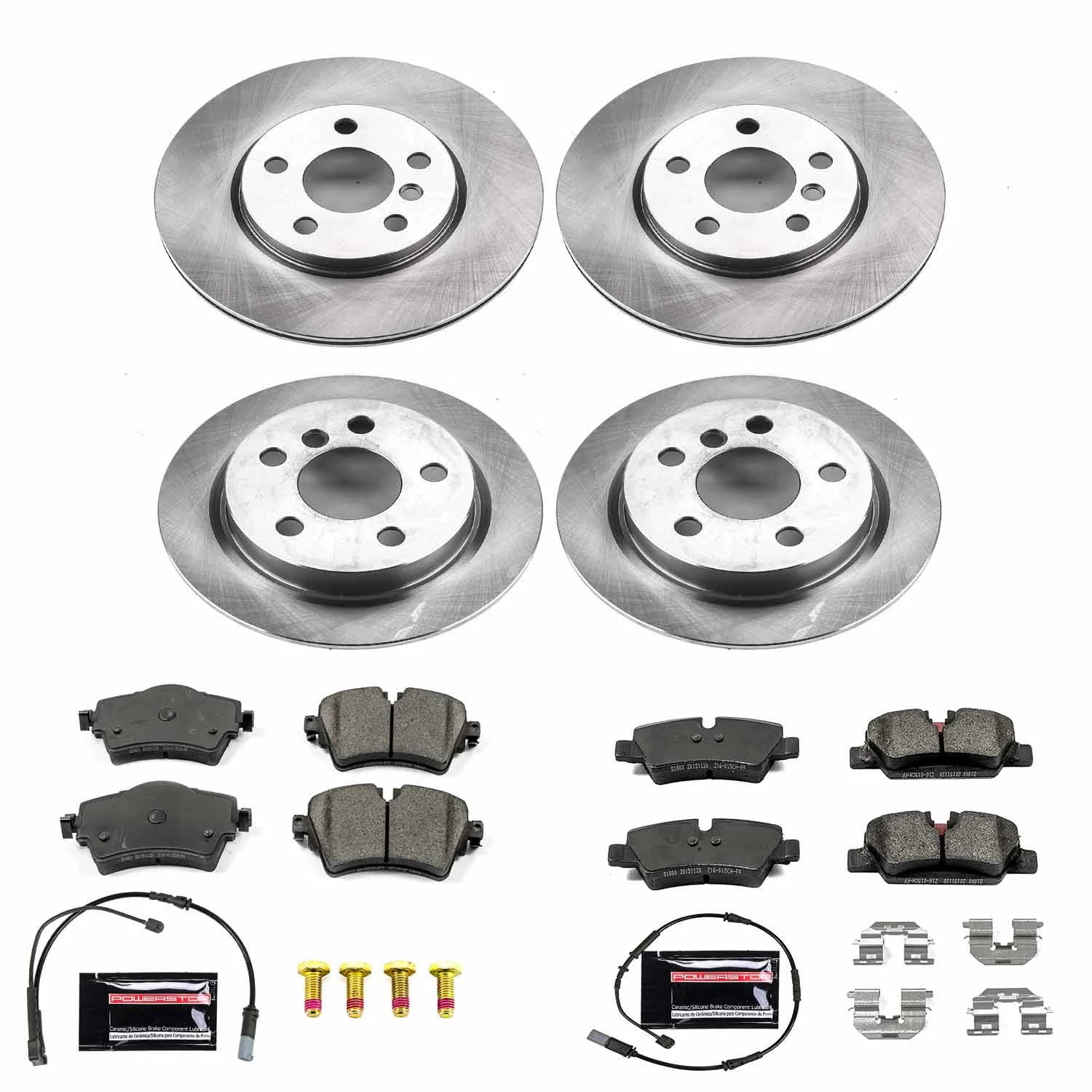 PowerStop Front and Rear Stock Replacement Brake Pad and Rotor Kit Fits: MINI COOPER Select Models KOE7981
