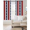 thumbnail image 2 of Coastal Shark Blackout Curtains, Light Blocking Print Window Curtains, Ocean Red Navy Blue White Stripe Geometric Thermal Insulated Window Drapes for Living Room 2 Panels, 104"W x 52"L, 2 of 9