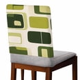 thumbnail image 2 of Abstract Green Block Chair Covers Set of 4 Dark Green Square Modern Art Chair Back Covers Stretch Removable Washable Chairs Slipcovers Chair Protector for Dining Room Kitchen Party Decor, 2 of 5
