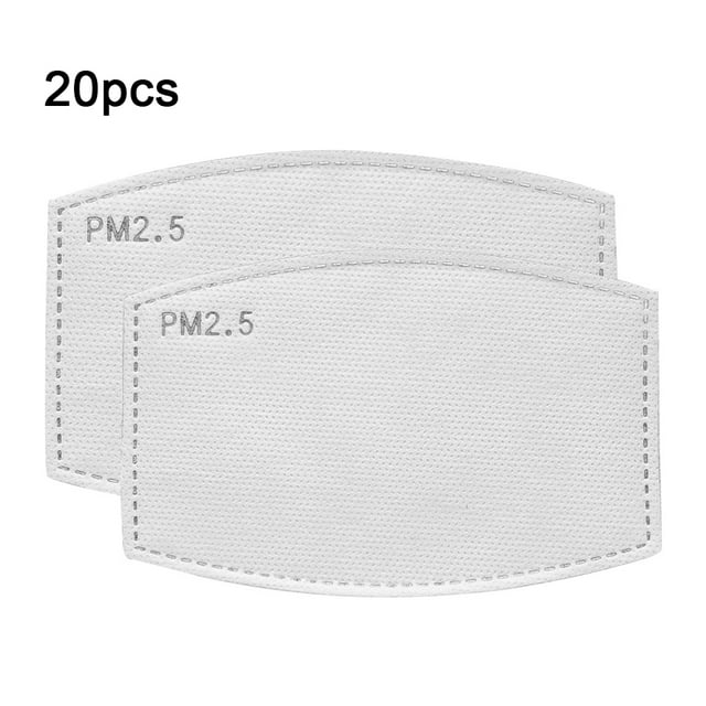 becaristey Activated Carbon PM2.5 Mask Filter Paper Anti-haze Mask Filter Gasket Replacement Face Cover Accessory 20pcs Adults