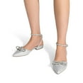 thumbnail image 5 of Dream Pairs Women’s Pointed-Toe Flats – Rhinestone Bow Dress Shoes with Ankle Strap, 5 of 6