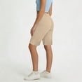 thumbnail image 4 of ZHYou Sweat Shorts for Women Pull On Casual Drawstring Stretch Athletic Long Sweatshorts with Pockets,Khaki,Size 2XL, 4 of 5