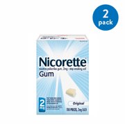 (2 pack) (2 Pack) Nicorette Nicotine Gum, 2mg, Original, 110 ea