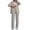 Womens Outfits Sets Beige, variant on Sweatsuits Women 2 Piece Outfit Women Long Sleeve Solid Blouse Tops +Trousers Suit Sets Linen Two Piece Set Women Christmas Outfits
