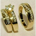 thumbnail image 2 of Sparkle Jewels White Round Cut Diamond Engagement Wedding Trio Ring Set, 2 of 2