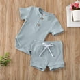 thumbnail image 2 of Babibeauty Newborn Baby Boy Girl Clothes Romper Bodysuit Shorts Outfits Summer Set, 2 of 7