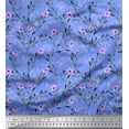 thumbnail image 1 of Soimoi Rayon Fabric Leaves & Periwinkle Floral Decor Fabric Printed Yard 42 Inch Wide, 1 of 3