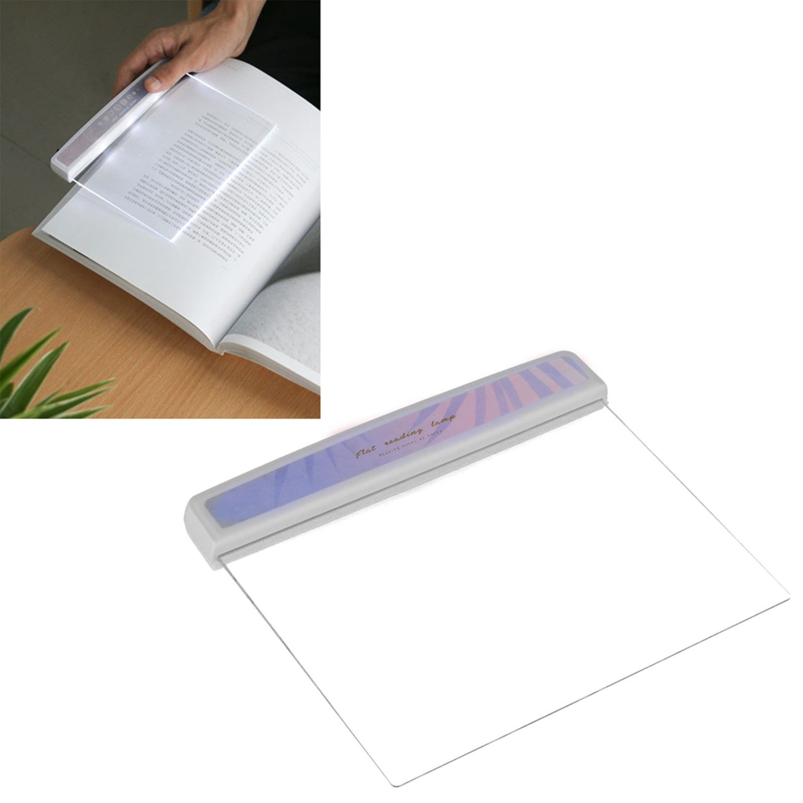 Zaqw LED Panel Book Light Leaf Pattern Flat Reading Lamp Student Eye