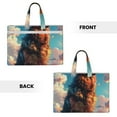 thumbnail image 2 of Cauagu Colorful Cloud Shepherd Dog Pattern Canvas Tote File Bag, Zipper Tote Bag Business Briefcase Document Bag with Handle A4 File Organizer Laptop Bag for Travel and Work, 2 of 8