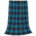 thumbnail image 2 of Honeii Blue Black Plaid Print Fleece Blanket - Throw Blanket for Bed, Sofa, Couch, Camping, and Travel , Microplush Ultra Soft Warm Blanket-40"x30", 2 of 7
