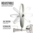 thumbnail image 4 of Ovente 9" Wall Mount Makeup Mirror, Adjustable Spinning Double Sided Round, MNLFW90CH1X10X, 4 of 10